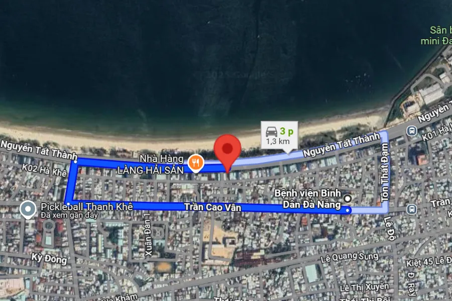Ảnh vệ tinh s&acirc;n pickleball Quận Thanh Kh&ecirc; - PiKaChu
