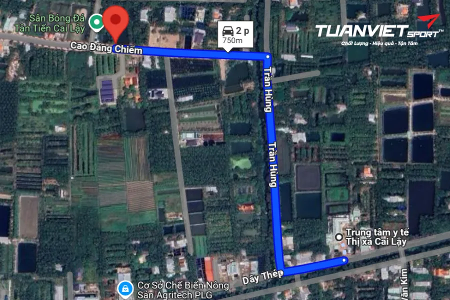 Ảnh vệ tinh S&acirc;n PickleBall T&acirc;n Tiến - S&acirc;n Pickleball tỉnh Tiền Giang