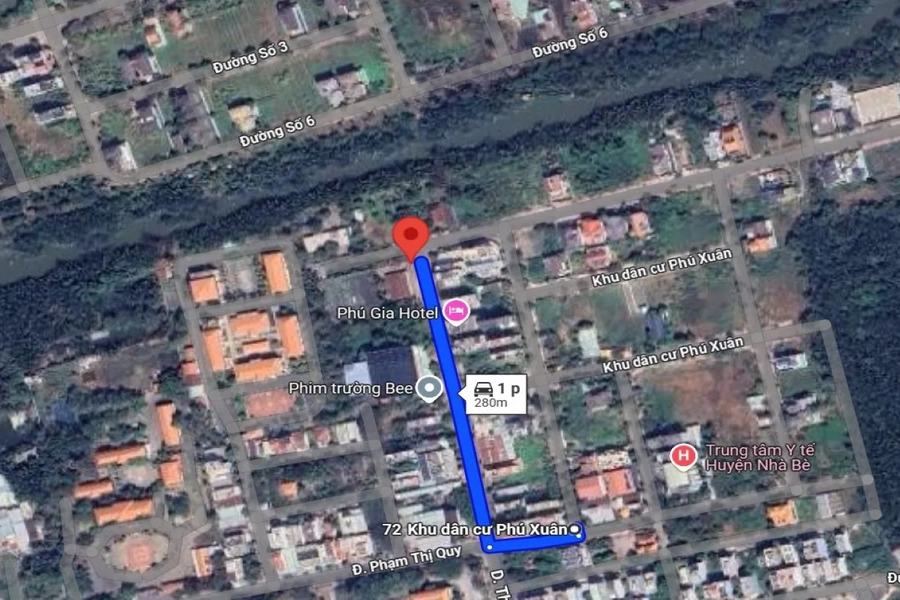 Ảnh vệ tinh sân pickleball Huyện Nhà Bè - ATC Nhà Bè