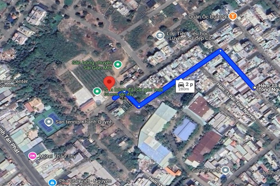 Ảnh vệ tinh sân pickleball Huyện Nhà Bè - Sài Gòn Mới