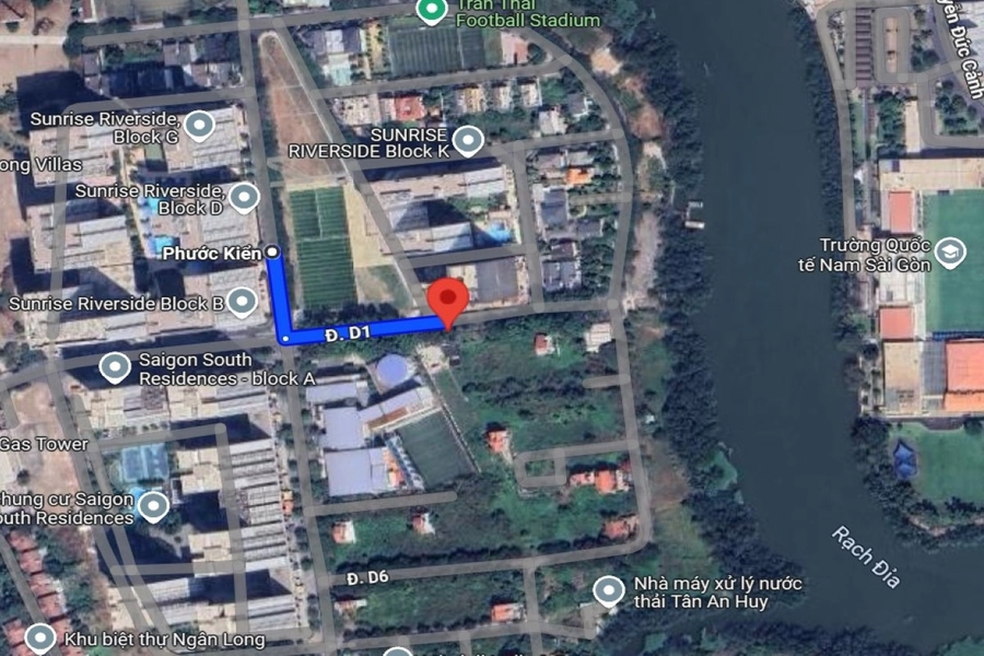 Ảnh vệ tinh sân pickleball Huyện Nhà Bè - Tân An Huy