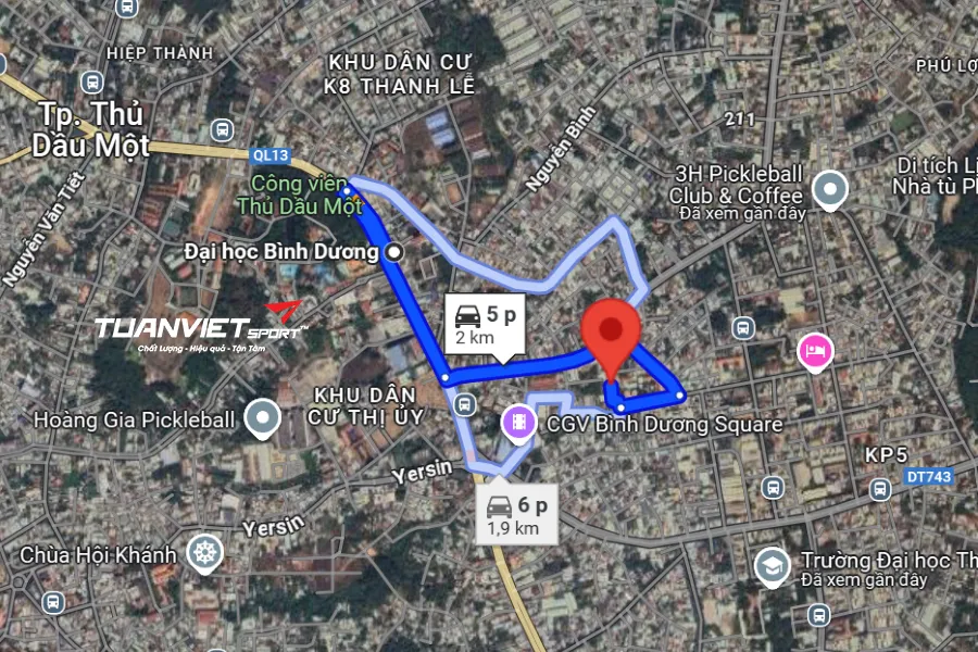 Ảnh vệ tinh S&acirc;n Pickleball & Cầu L&ocirc;ng Đăng Khoa&nbsp;- S&acirc;n pickleball Tỉnh B&igrave;nh Dương (TP. HCM mới)