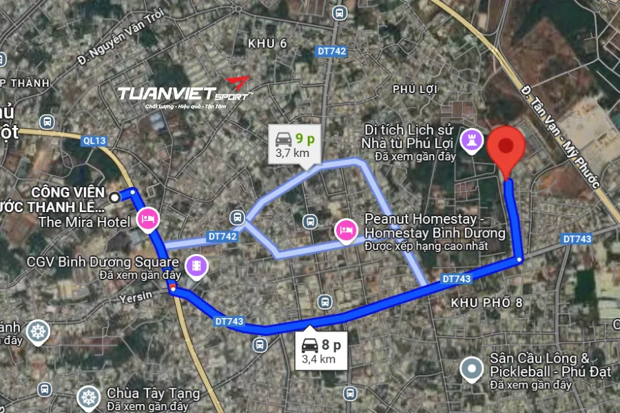 Ảnh vệ tinh S&acirc;n Pickleball JJ Sports - S&acirc;n pickleball Tỉnh B&igrave;nh Dương (TP. HCM mới)