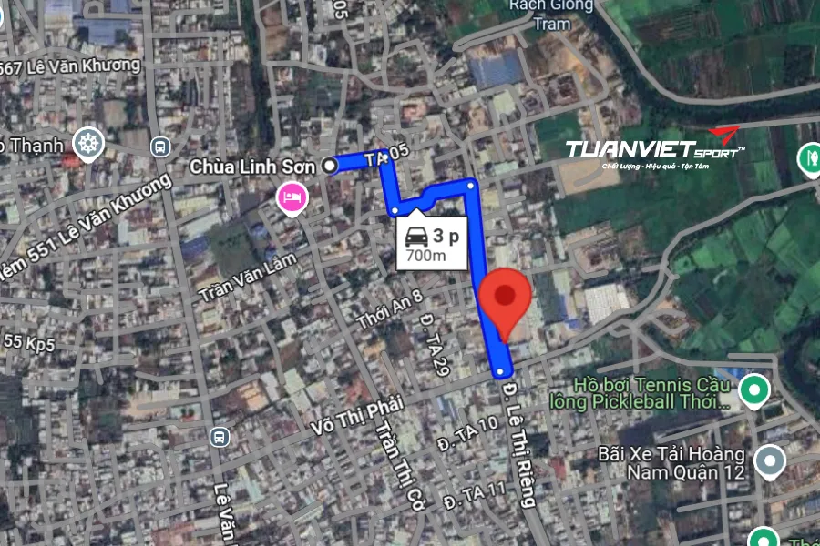 Ảnh vệ tinh Sân Pickleball 724 - Sân pickleball Quận 12