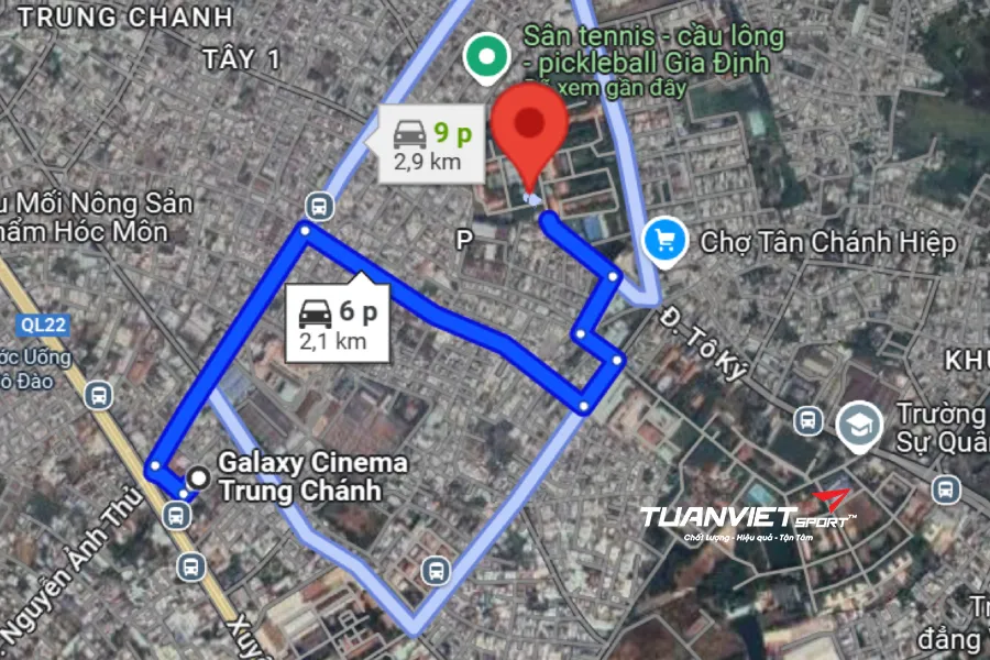 Ảnh vệ tinh Sân Pickleball Gia Định - Sân pickleball Quận 12