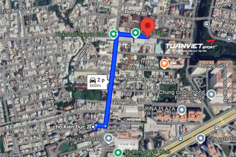 Ảnh vệ tinh S&acirc;n Pickleball Mega Gym&nbsp;- S&acirc;n pickleball Quận 8