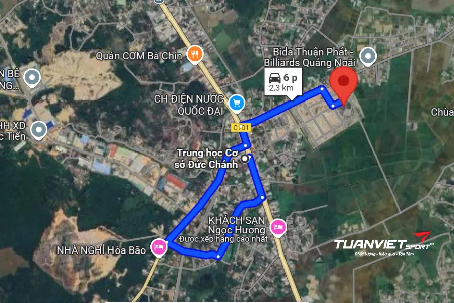 Ảnh vệ tinh sân pickleball Tỉnh Quảng Ngãi - Roy- Mộ Đức