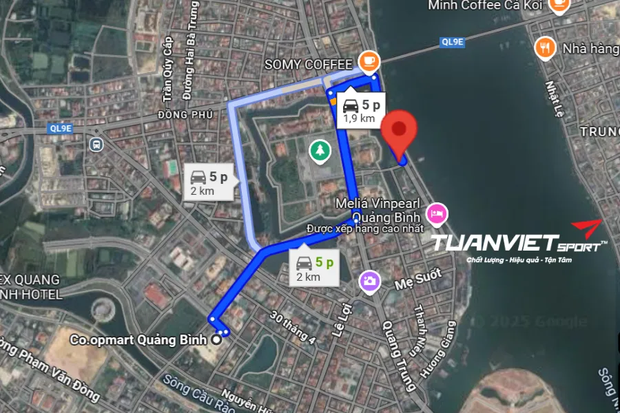 Ảnh vệ tinh sân pickleball Tỉnh Quảng Bình - Quảng Bình