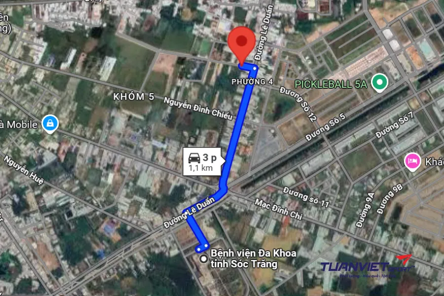 Ảnh vệ tinh sân pickleball Tỉnh Sóc Trăng - DTK