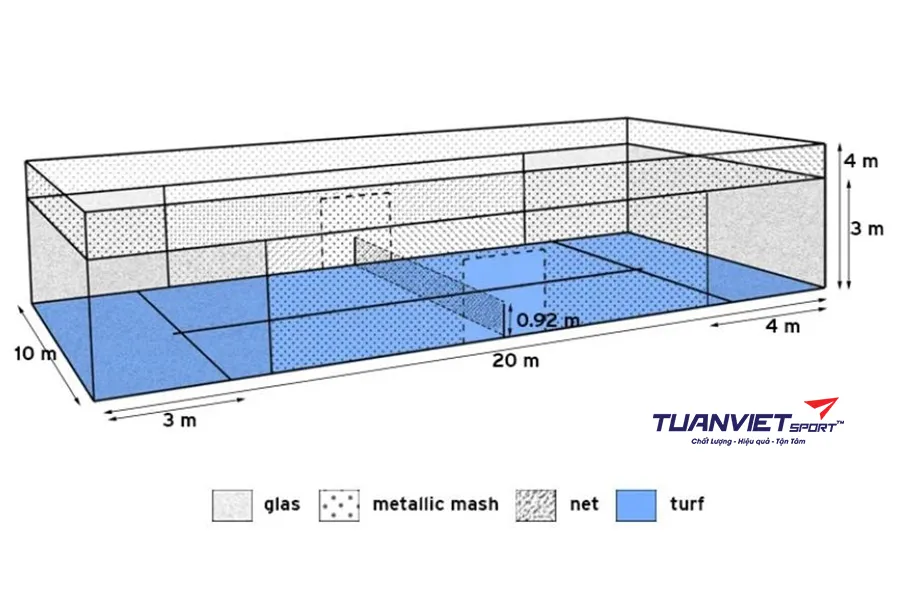 Padel l&agrave; m&ocirc;n g&igrave;? K&iacute;ch thước s&acirc;n Padel