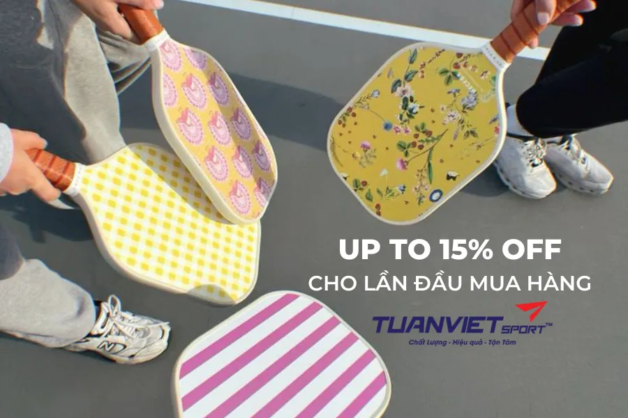 Ưu đ&atilde;i mua h&agrave;ng lần đầu tại Tuấn Việt Sport: Giảm đến 15% cho đơn h&agrave;ng pickleball