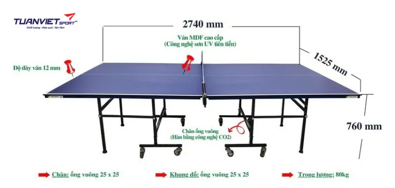 B&agrave;n b&oacute;ng b&agrave;n B&igrave;nh Minh S90