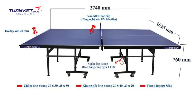 B&agrave;n b&oacute;ng b&agrave;n PRO SUN P10