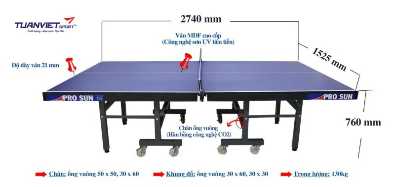 B&agrave;n b&oacute;ng b&agrave;n PRO SUN P25