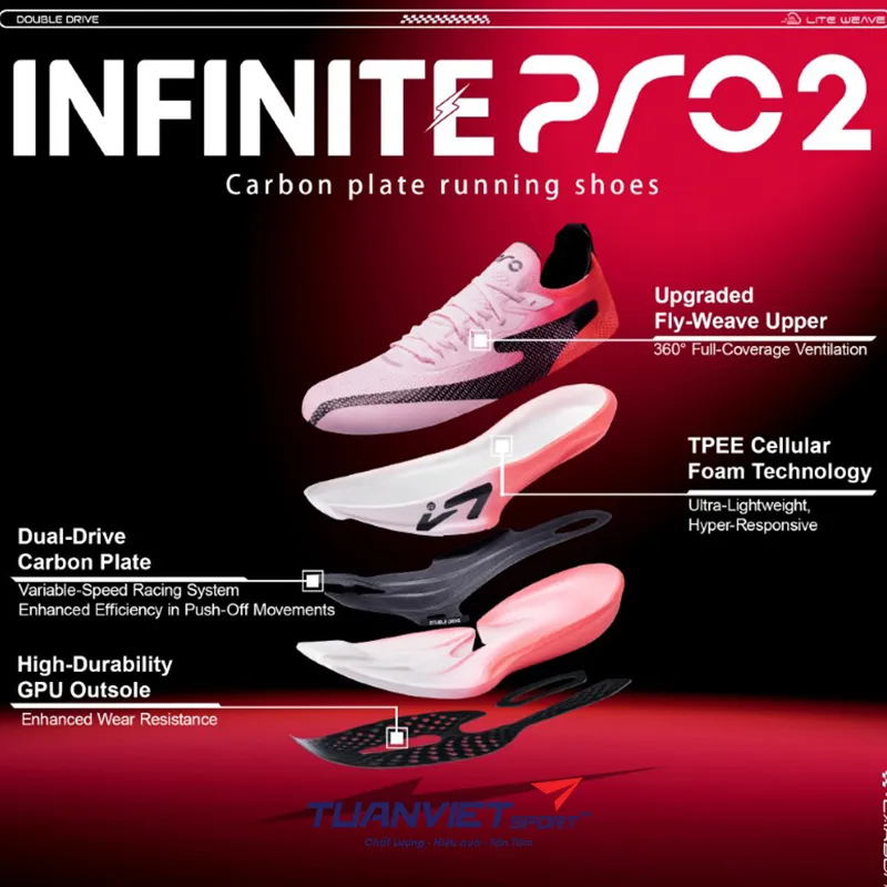 Giày Chạy Bộ Nam ERKE Infinite Pro2 11125203403