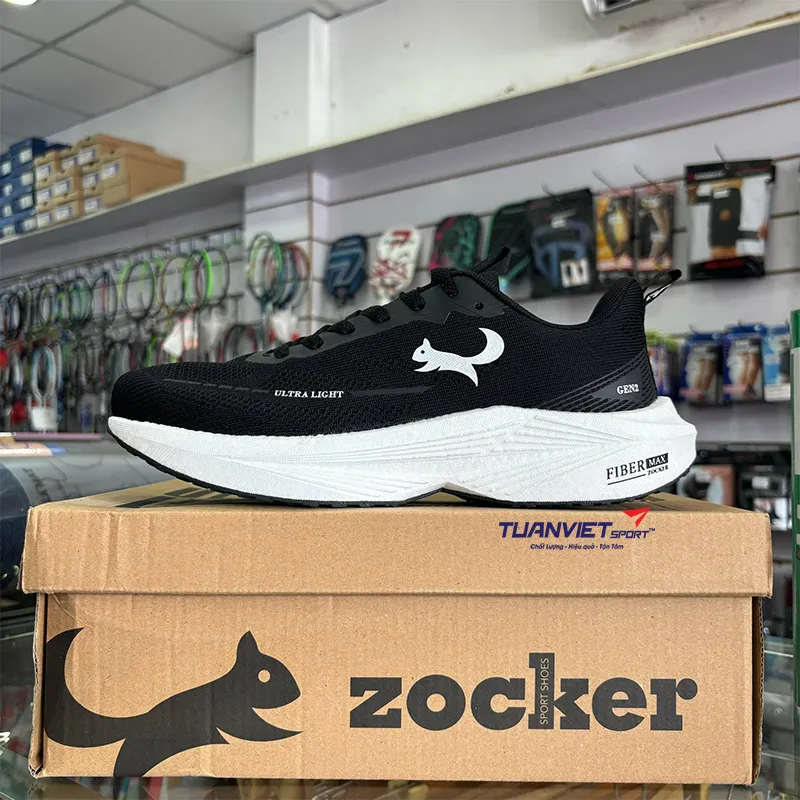 Gi&agrave;y chạy bộ Zocker Ultra Light Gen 2 Đen