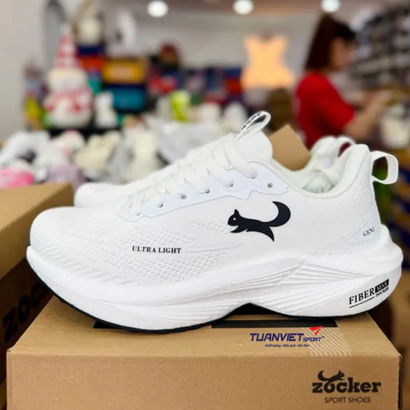 Gi&agrave;y chạy bộ Zocker Ultra Light Gen 2 Trắng