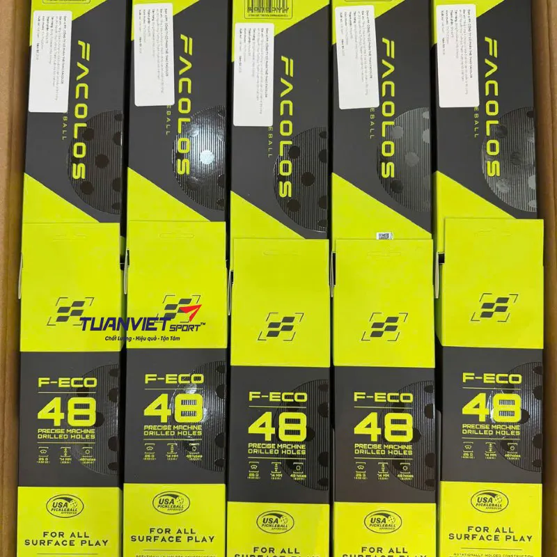 h&igrave;nh ảnh thực tế của B&oacute;ng Pickleball Facolos F-ECO 48 lỗ