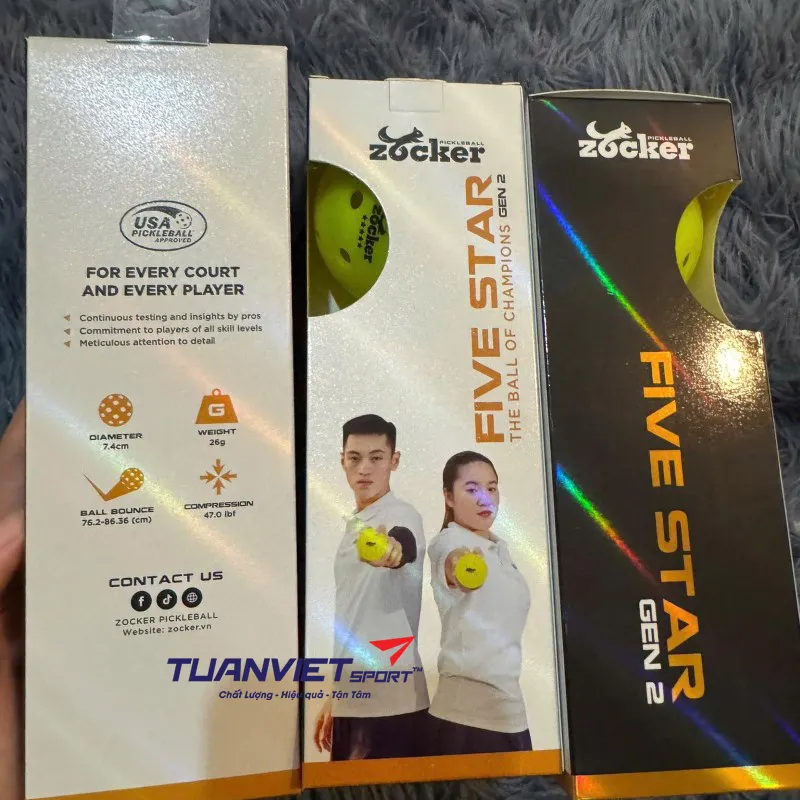 B&oacute;ng Pickleball Zocker Five Star Gen 2