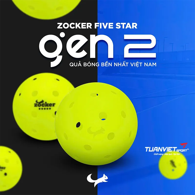 Đặc điểm nổi bật của B&oacute;ng Pickleball Zocker Five Star Gen 2