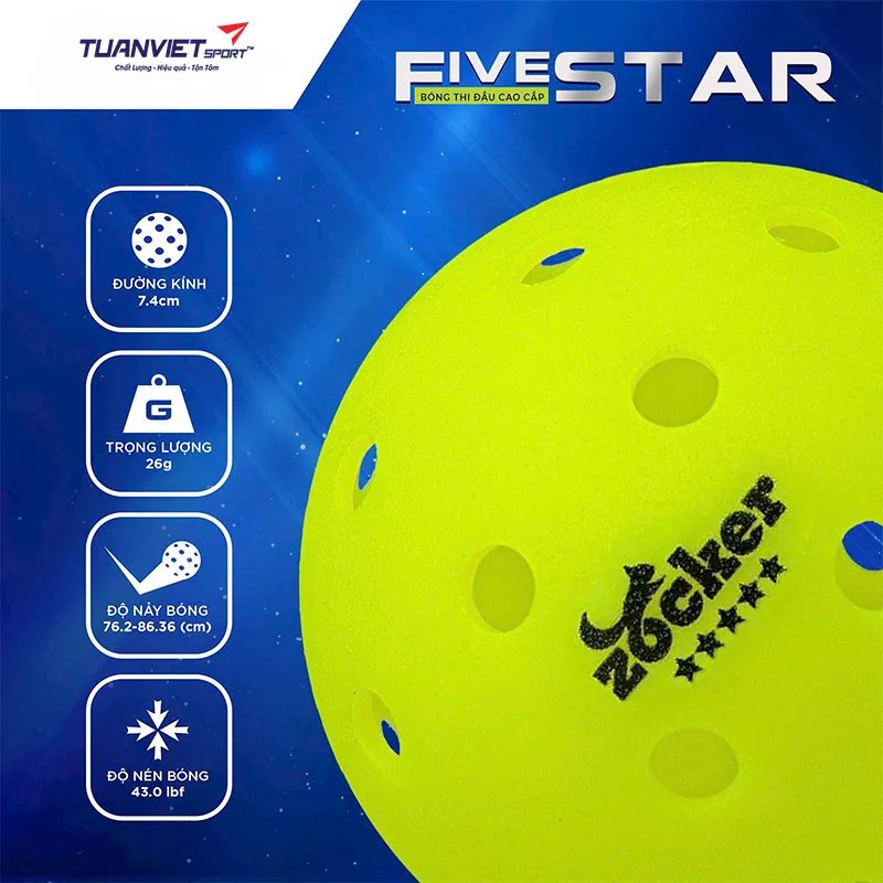 B&oacute;ng Pickleball Zocker Five Star