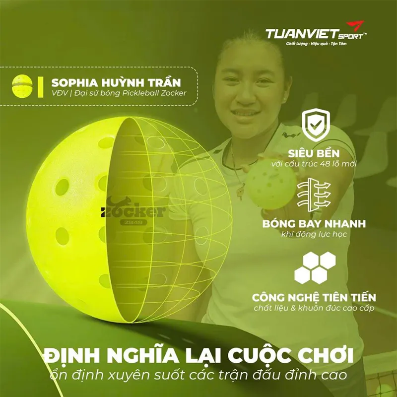 B&oacute;ng Pickleball 48 lỗ Zocker ZB48