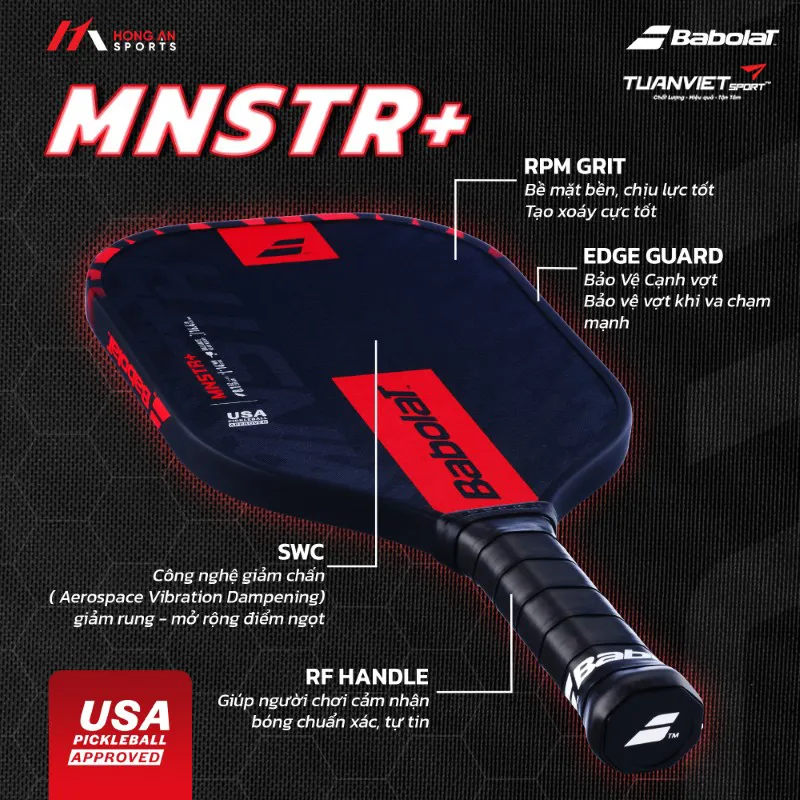 Vợt Pickleball Babolat MNSTR + 2025