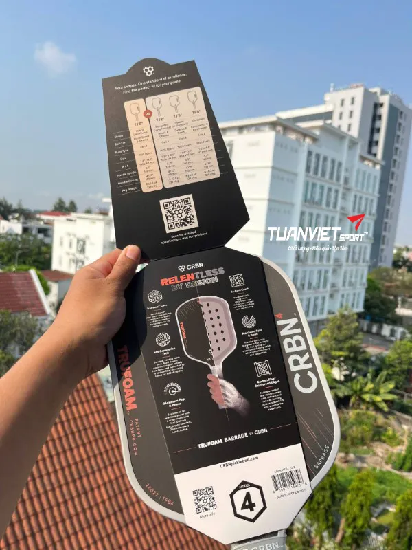 H&igrave;nh ảnh thực tế của Vợt Pickleball CRBN⁴ TruFoam Barrage