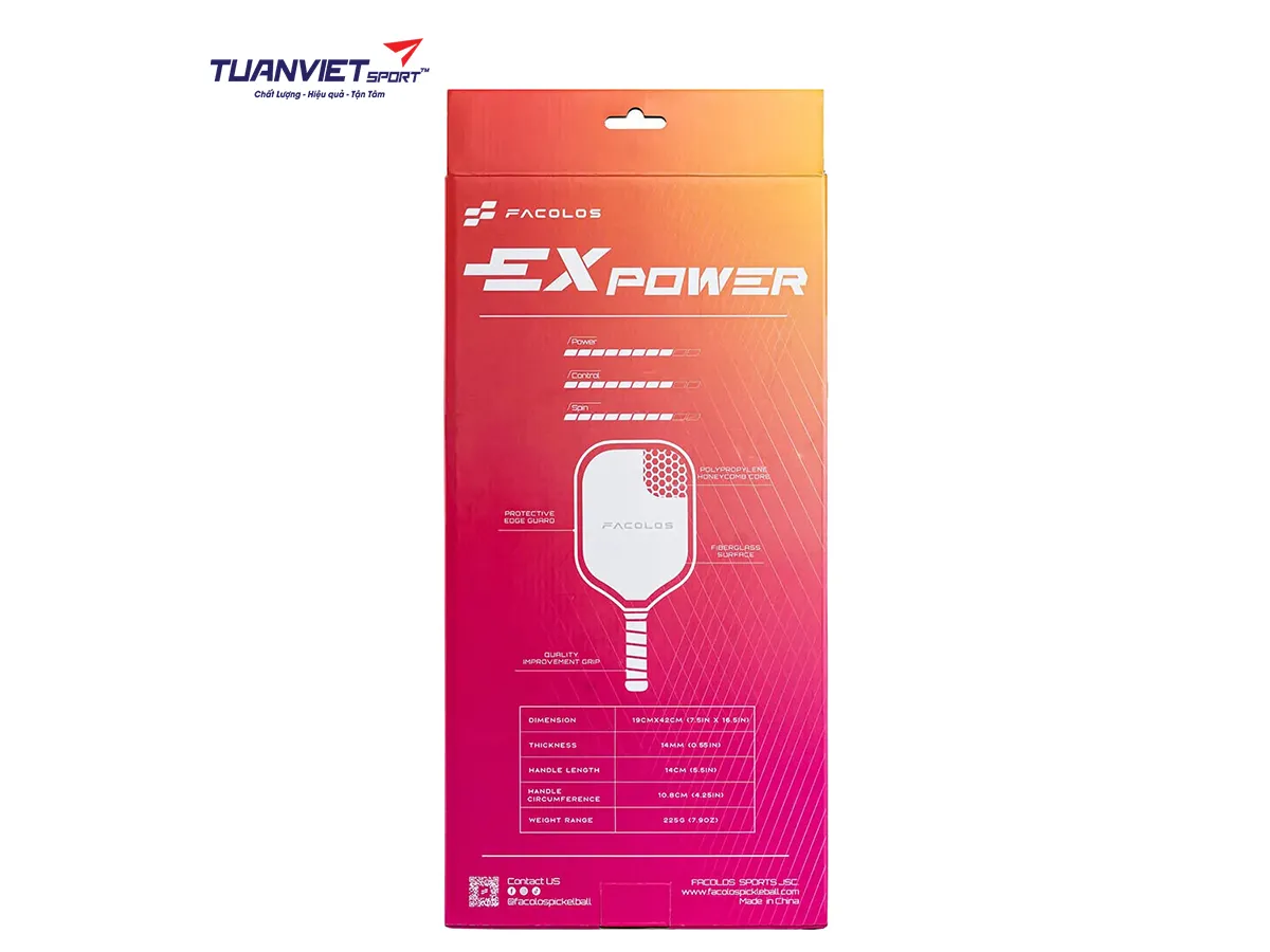 Bộ 2 Vợt Pickleball Facolos Sport Series - ExPower 14mm