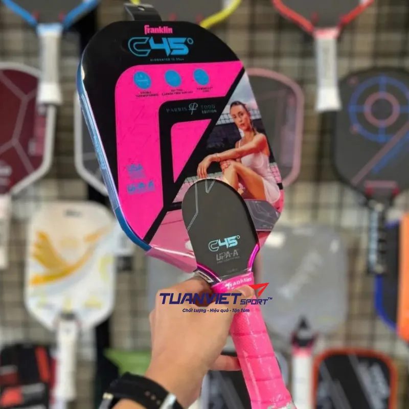 Hình ảnh thực tế của Vợt Pickleball Franklin C45° Parris Todd 13.25mm - Pink/Blue
