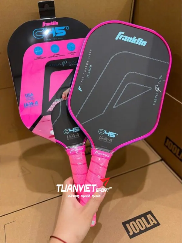 Hình ảnh thực tế của Vợt Pickleball Franklin C45° Parris Todd 13.25mm - Pink/Blue