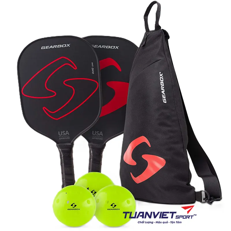 Bộ dụng cụ pickleball Gearbox Ultimate Pickleball Starter Kit - M&agrave;u Đỏ