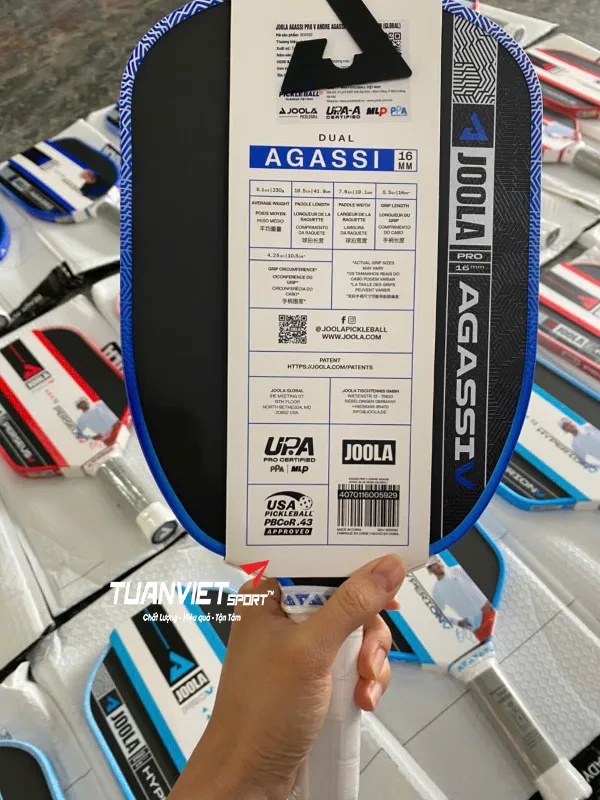 Vợt Pickleball JOOLA Andre Agassi Pro V Royal Blue 16mm