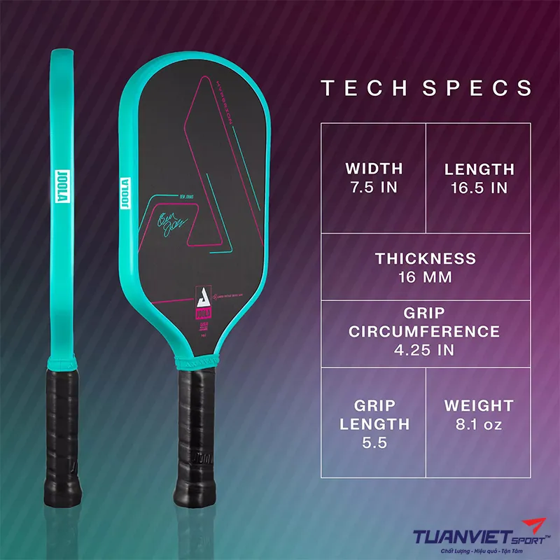 Th&ocirc;ng số của Vợt Pickleball Joola Vice Hyperion CFS 16mm