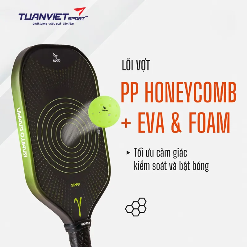 Đặc điểm nổi bật của Vợt Pickleball Kamito Gamma 16mm