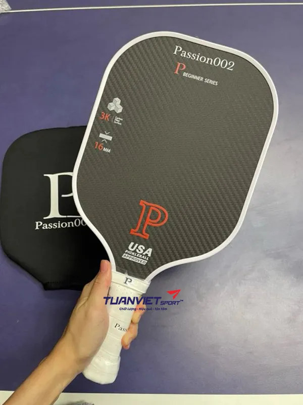 Vợt Pickleball Passion 002 3K Carbon Fiber Black&nbsp;