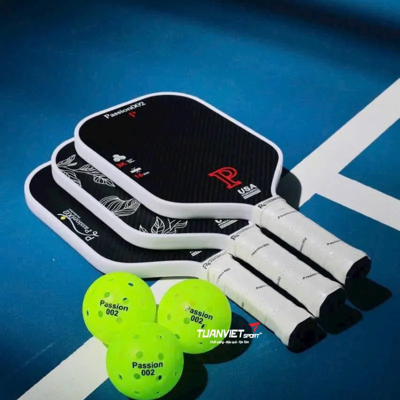 Vợt Pickleball Passion 002 3K Carbon Fiber Black&nbsp;