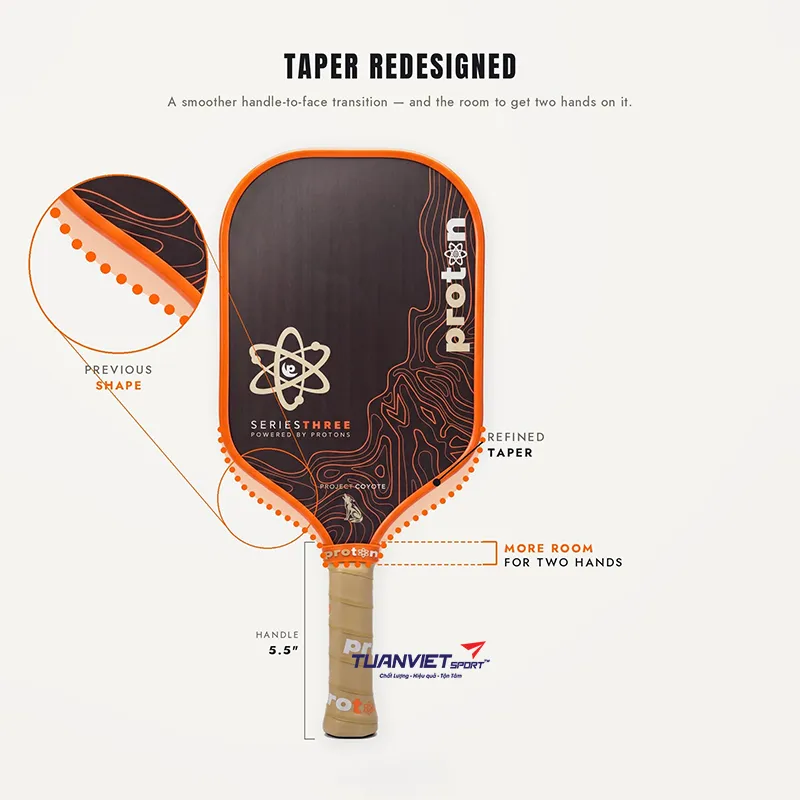 Vợt Pickleball Proton Series Three - Project Coyote Elongated 15mm