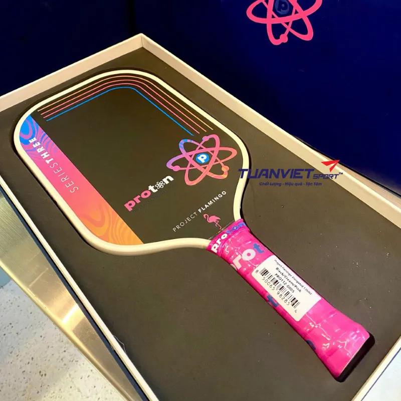 Vợt Pickleball Proton Series Three - Project Flamingo Elongated 13mm Cream - Limited Edition