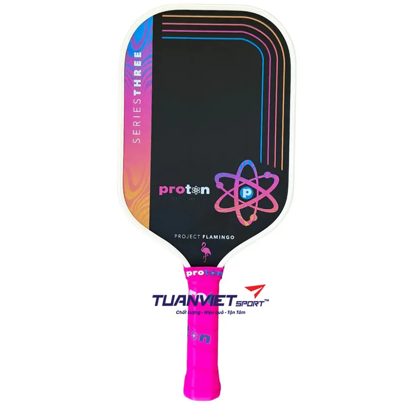 Vợt Pickleball Proton Series Three - Project Flamingo Elongated 13mm Cream - Limited Edition