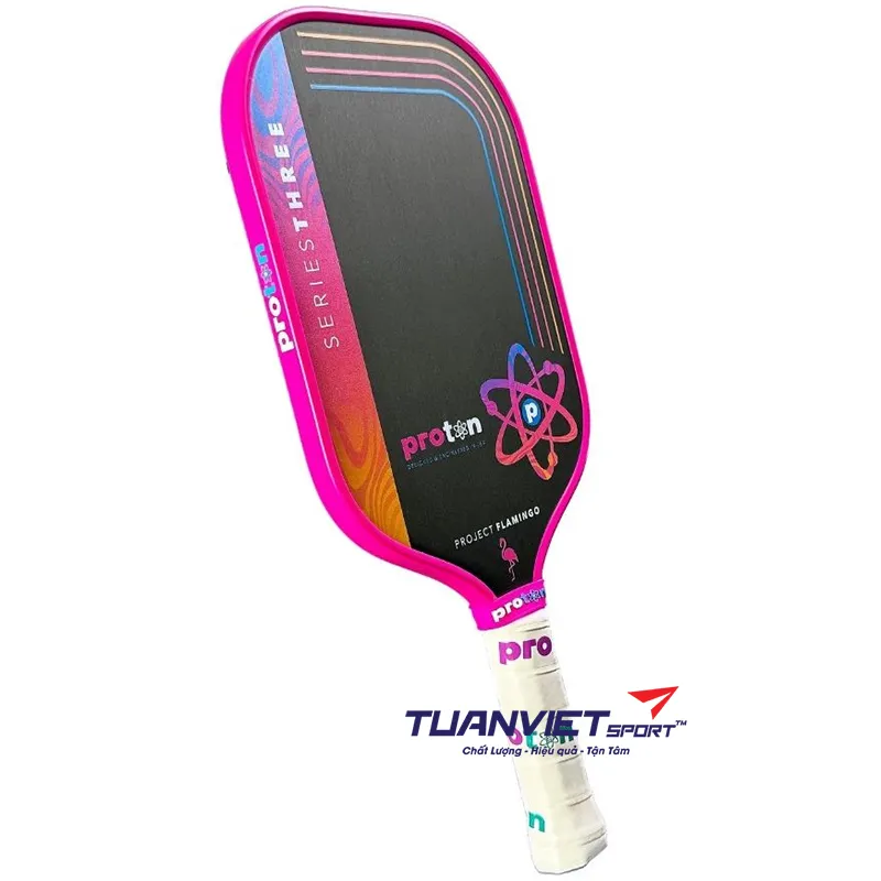 Vợt Pickleball Proton Series Three - Project Flamingo Elongated 13mm - Hồng