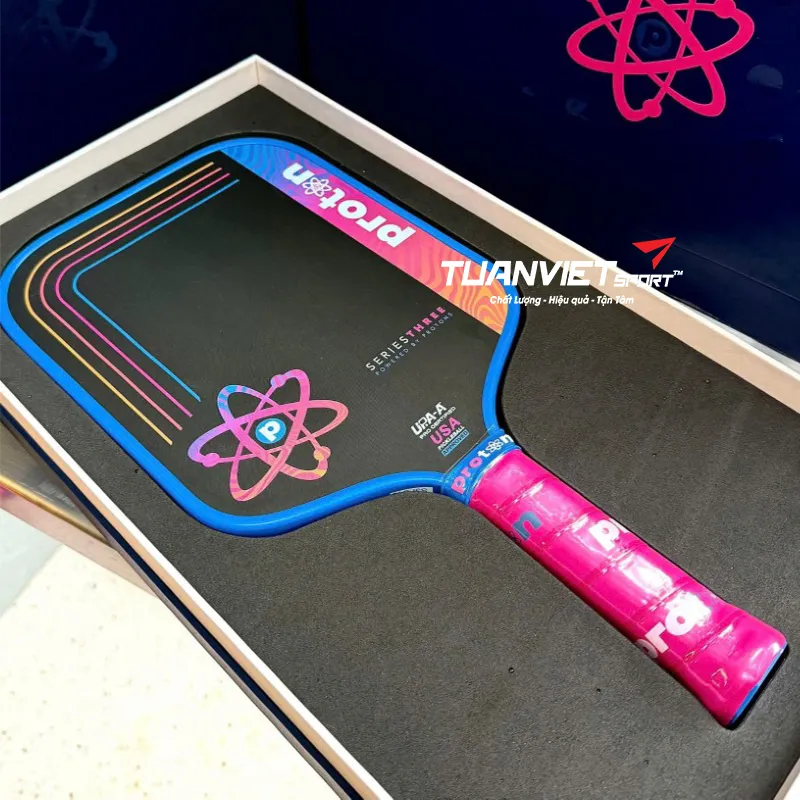 Vợt Pickleball Proton Series Three - Project Flamingo Square 15mm - Xanh dương