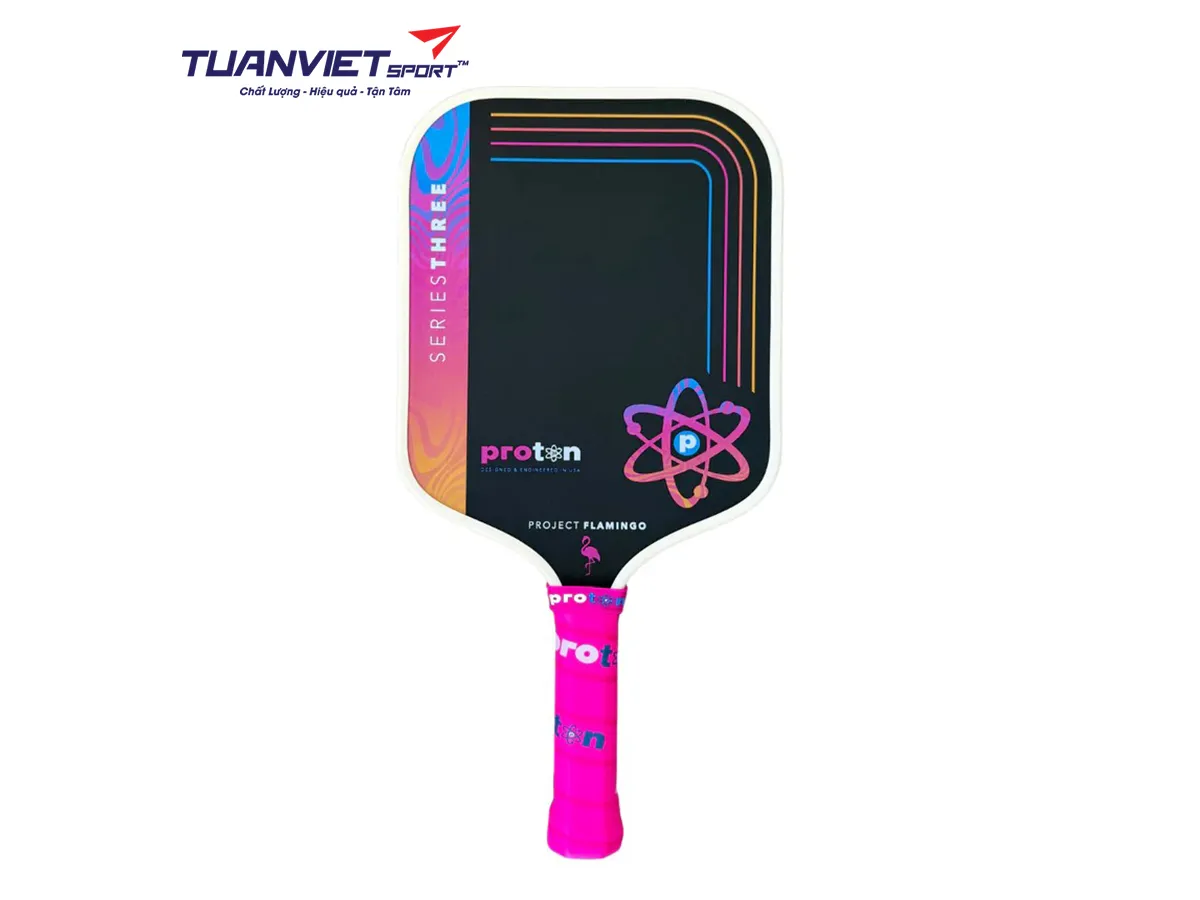 Vợt Pickleball Proton Series Three - Project Flamingo Square 15mm Cream - Limited Edition