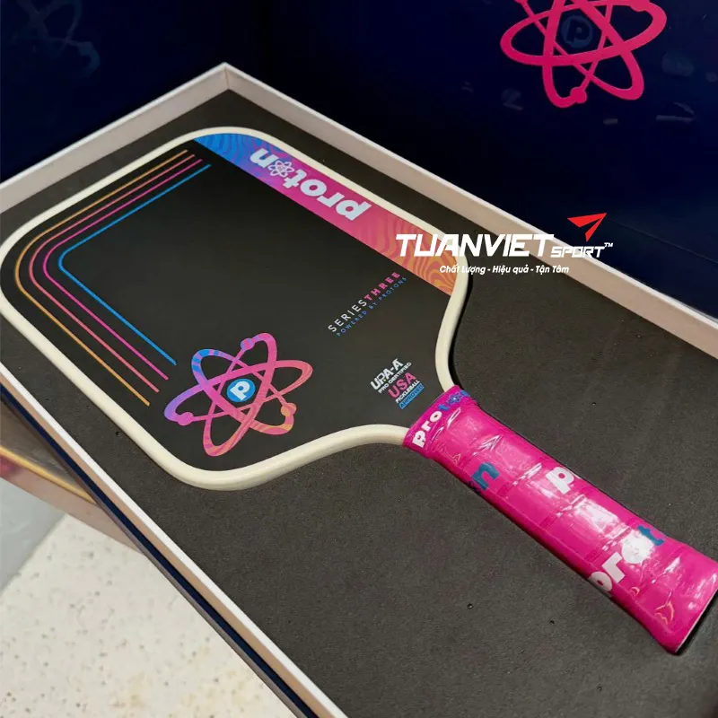 Vợt Pickleball Proton Series Three - Project Flamingo Square 15mm Cream - Limited Edition