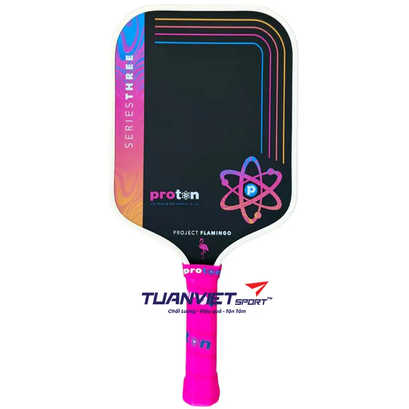 Vợt Pickleball Proton Series Three - Project Flamingo Square 15mm Cream - Limited Edition
