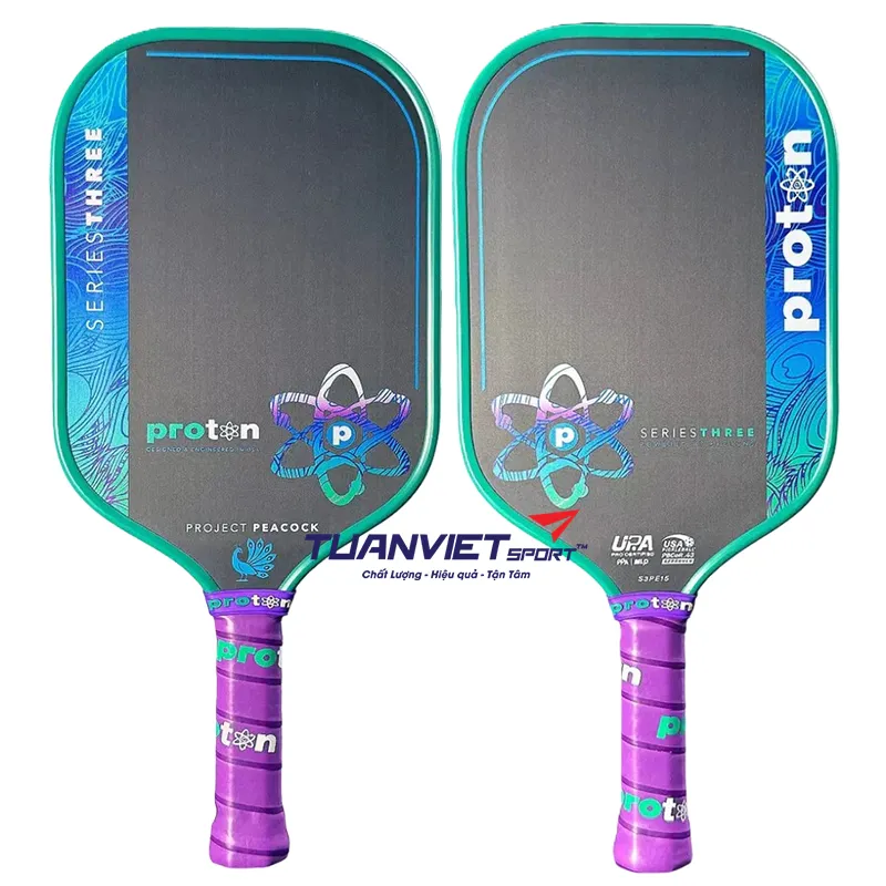 Vợt Pickleball Proton Series Three - Project Peacock Elongated 15mm
