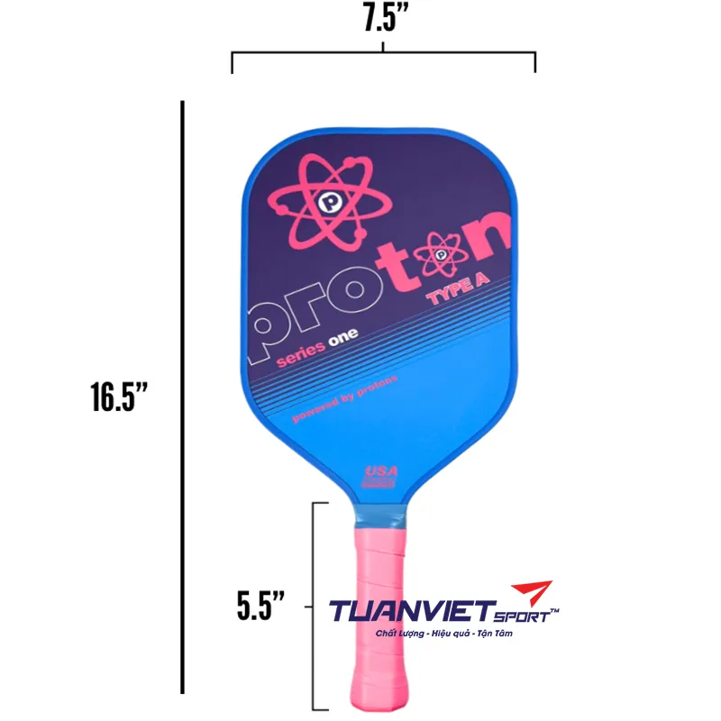 Vợt Pickleball Proton Series One - Type A - Tournament - Elongated 15mm