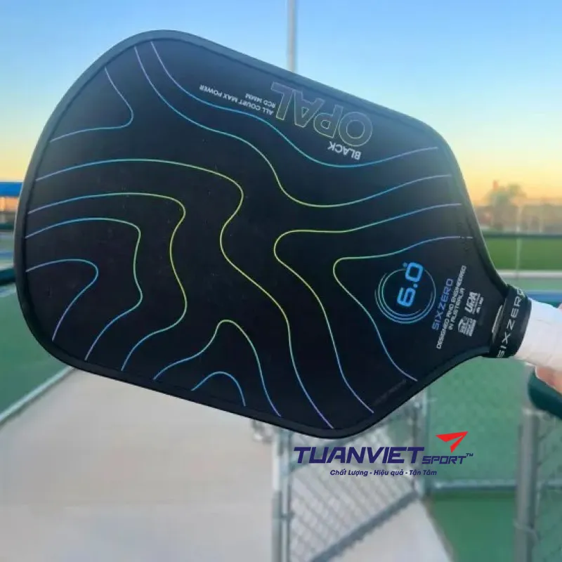 Hình ảnh thực tế của Vợt Pickleball Six Zero Black Opal 14mm