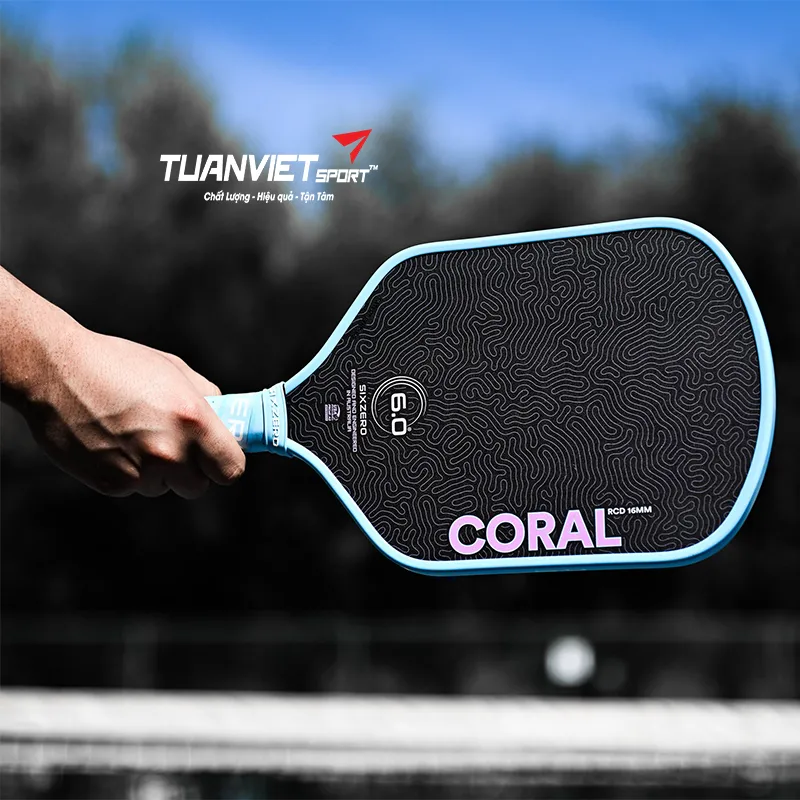 Vợt Pickleball Six Zero Coral 16mm Lightweight Hybrid