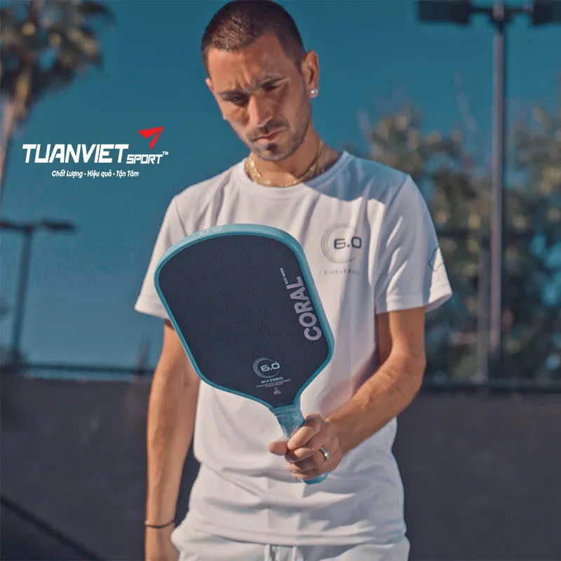 Vợt Pickleball Six Zero Coral 16mm Lightweight Hybrid